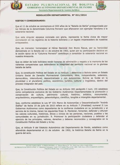 EN PANDO ADELANTAN CONMEMORACIÓN POR LA BATALLA DE BAHÍA EN PANDO ADELANTAN CONMEMORACIÓN POR LA BATALLA DE BAHÍA