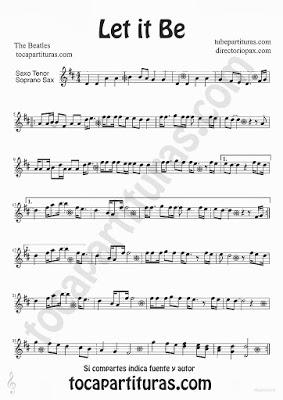 Let it Be de The Beatles partitura para Saxofón Tenor y Soprano canción del famoso grupo de Liverpool Tubepartitura Let it Be de The Beatles partitura para Saxofón Tenor y Soprano canción del famoso grupo de Liverpool