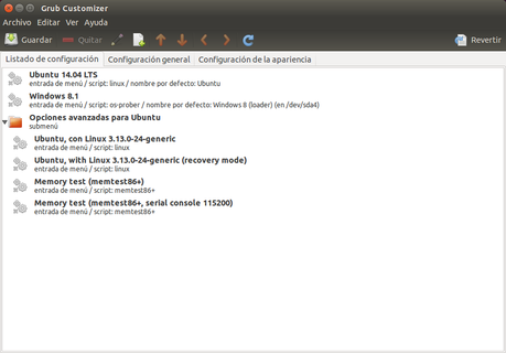 Edita tu Grub/Grub2 comodamente con Grub Customizer