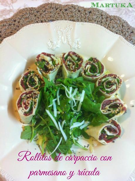 Rollitos De Carpaccio De Buey Con Parmesano Y Rúcula Rollitos De Carpaccio De Buey Con Parmesano Y Rúcula