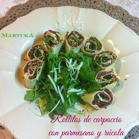 Rollitos De Carpaccio De Buey Con Parmesano Y Rúcula Rollitos De Carpaccio De Buey Con Parmesano Y Rúcula