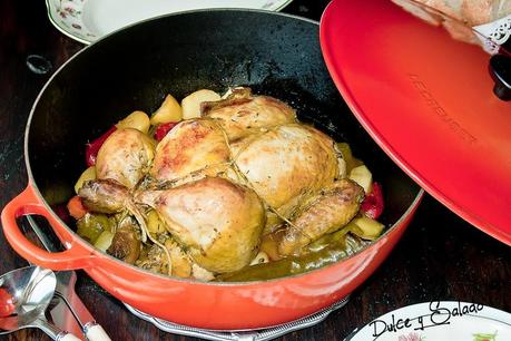 POLLO ASADO EN COCOTTE A LA MOSTAZA