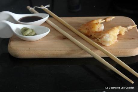 Langostinos en Tempura, Wasabi y Salsa Teriyaki