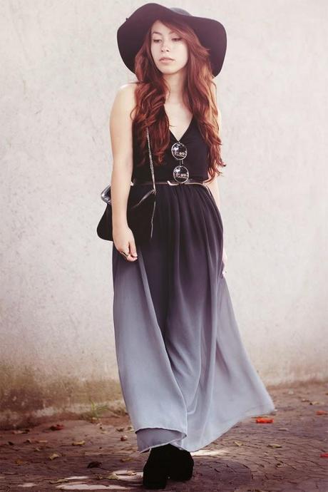 Tendencia degradé en vestido Degradado, tendencia, estilo maxivestidos, vestidos degradados, lookbook, outfit femenino, looks de inspiración, street style, estilo callejero