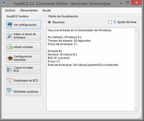 Modifica el cargador de arranque de Windows con EasyBCD