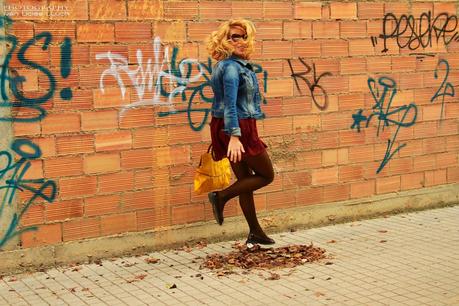 Lace burgundy dress & moccasins