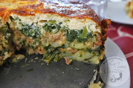 PASTEL DE ESPINACAS, PATATAS Y CARNE PICADA PASTEL DE ESPINACAS, PATATAS Y CARNE PICADA