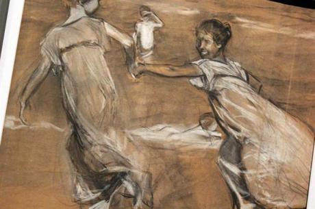 Sorolla y Estados Unidos. Sorolla: Niñas corriendo III. Estudio para Corriendo por la playa, 1908.