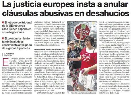 La justicia europea vuelve a dar un toque de atención a nuestro país sobre las clausulas abusivas de las hipotecas Clausulas abusivas en desahucios