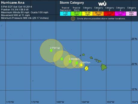 Hawaii bajo las torrenciales lluvias y los fuertes vientos del huracán 