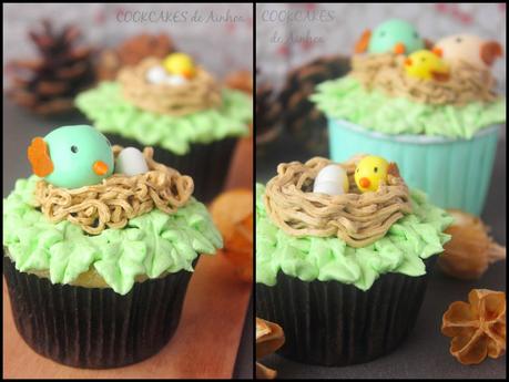 CUPCAKES YOGUR Y PIÑA: NIDO DE PÁJAROS CUPCAKES YOGUR Y PIÑA: NIDO DE PÁJAROS