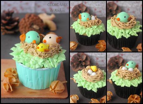 CUPCAKES YOGUR Y PIÑA: NIDO DE PÁJAROS CUPCAKES YOGUR Y PIÑA: NIDO DE PÁJAROS