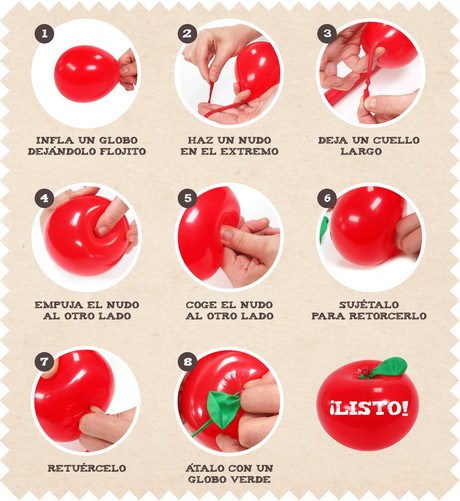 tutorial para hacer manzana con globos