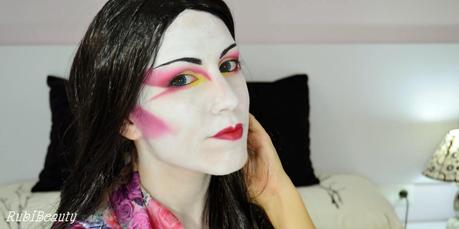 rubibeauty modern geisha facepaint makeup tutorial halloween 2014