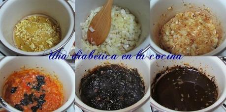 Lomos de merluza a la plancha con salsa de tinta de calamar Lomos de merluza a la plancha con salsa de tinta de calamar