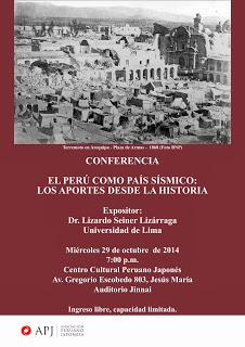 “El Perú como país sísmico: los aportes desde la Historia”. Lizardo Seiner