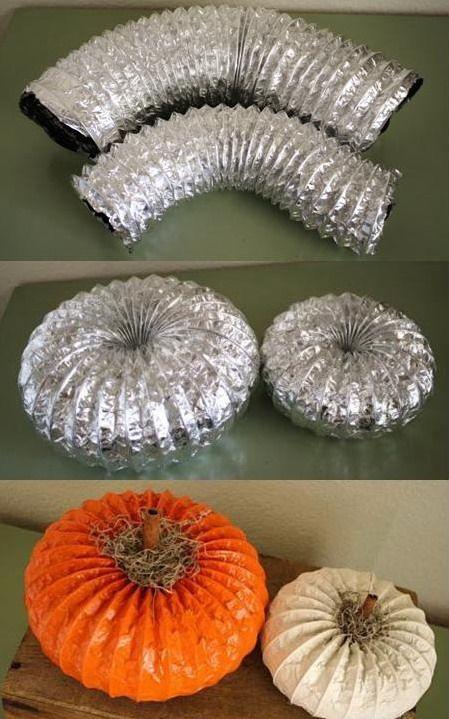 DIY Pumpkins - Cute idea! You can embellish them with cinnamon sticks for stems, paint and silk leaves for a lovely fall/Halloween look.