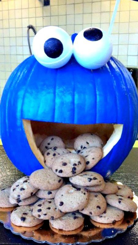 Cookie Monster Pumpkin ~ fun inspiration