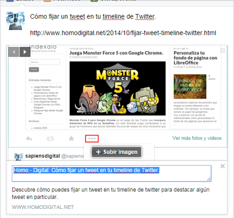 Eliminando el Título y el Texto de la publicación Eliminando el Título y el Texto de la publicación