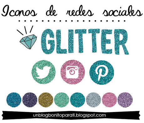 Freebies: Iconos de redes sociales glitter