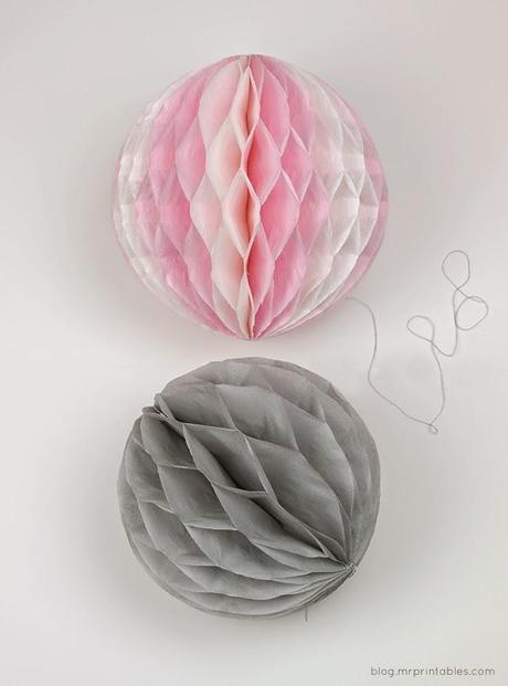 pompones de papel de seda Tipo panal