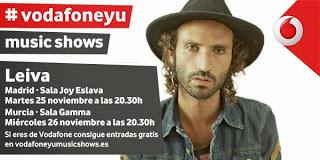 Leiva protagonizará dos 'Vodafone Yu Music Shows' en Madrid y Murcia