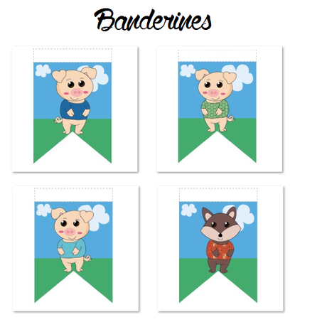 Kit de fiesta imprimible los tres cerditos Kit de fiesta imprimible los tres cerditos