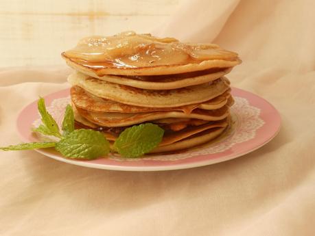 Tortitas con peras caramelizadas al Kirsch Tortitas con peras caramelizadas al Kirsch