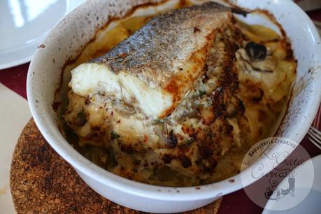 MERLUZA RELLENA DE JAMON Y CHAMPIÑONES MERLUZA RELLENA DE JAMON Y CHAMPIÑONES