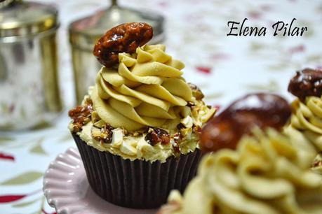 Cupcakes con almendras garrapiñadas Cupcakes con almendras garrapiñadas