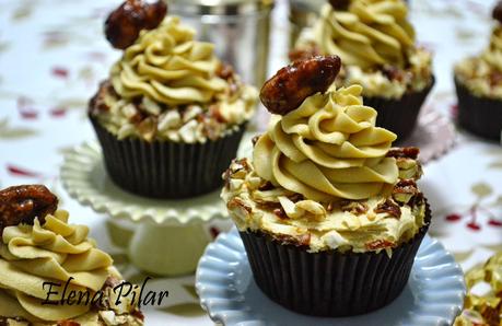 Cupcakes con almendras garrapiñadas Cupcakes con almendras garrapiñadas