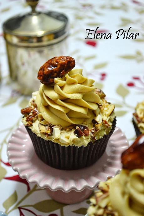 Cupcakes con almendras garrapiñadas Cupcakes con almendras garrapiñadas