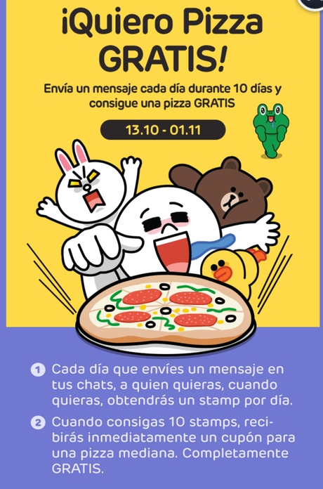 Promocion Line y Telepizza/LINE（ライン）でピザゲット