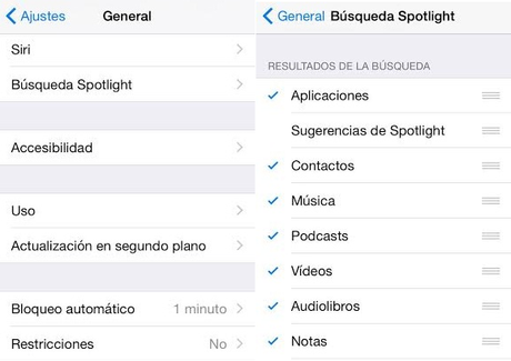Trucos iOS 8: Cómo utilizar Spotlight para encontrar artículos y archivos Ajustes en tu iPhone