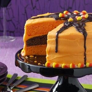 Pastel de Halloween pastel naranja y chocolate
