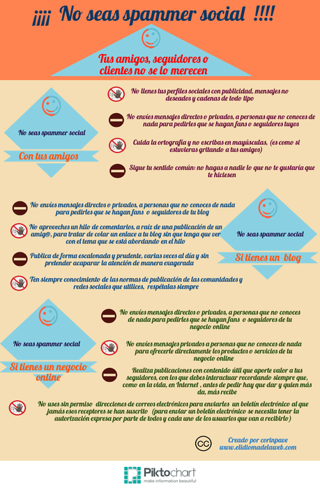 Infografía con los mejores consejos para no ser un spammer social no seas un spammer social Infografía con los mejores consejos para no ser un spammer social