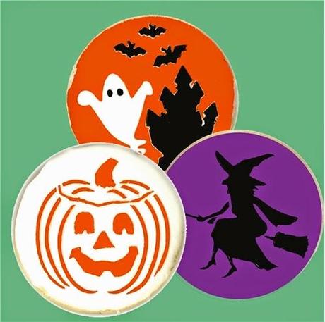 Ideas de Postres para Halloween galletas hechas con stenciles