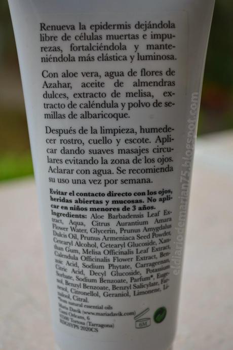 Maria Davik Exfoliante natural y ecológico Maria Davik Exfoliante natural y ecológico