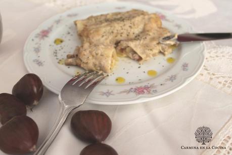 CANELONES DE SETAS, CASTAÑAS Y FOIE CANELONES DE SETAS, CASTAÑAS Y FOIE