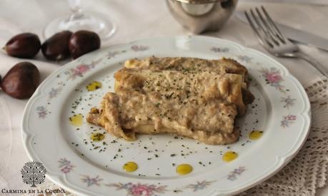 CANELONES DE SETAS, CASTAÑAS Y FOIE CANELONES DE SETAS, CASTAÑAS Y FOIE