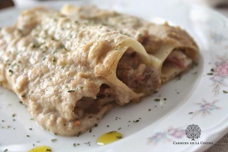 CANELONES DE SETAS, CASTAÑAS Y FOIE CANELONES DE SETAS, CASTAÑAS Y FOIE