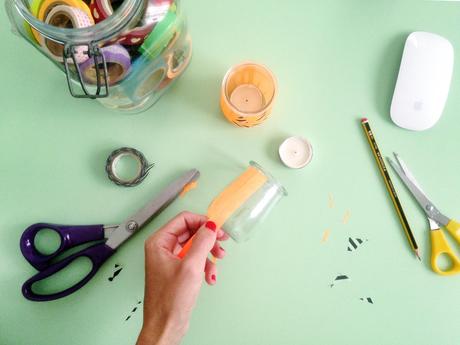 DIY: cómo hacer un portavelas para halloween pasoapaso-portavelas-para-halloween-washitape-2