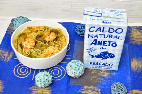 SOPA DE LANGOSTINOS CON FIDEOS CHINOS Y ALGAS SOPA DE LANGOSTINOS CON FIDEOS CHINOS Y ALGAS