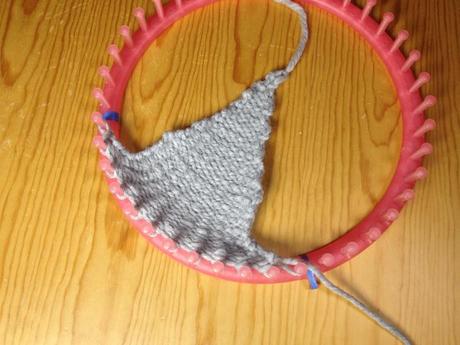 How to loom knit an ear flap triangle