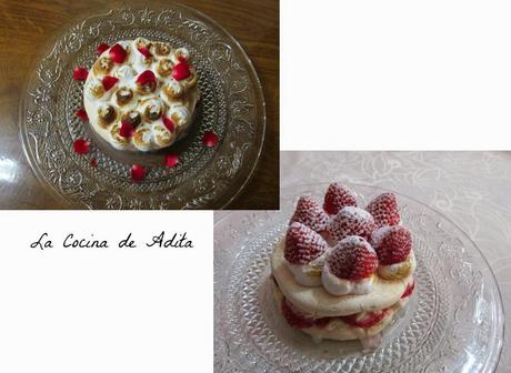 TARTITAS DE MERENGUE CON FRESON Y NATA TARTITAS DE MERENGUE CON FRESON Y NATA