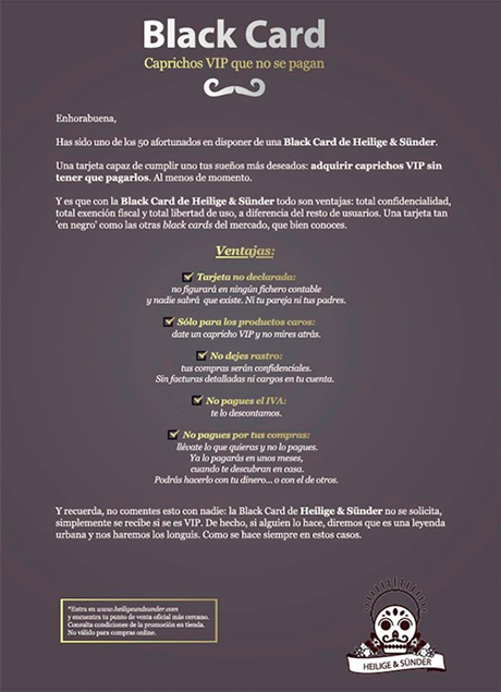 Una tienda crea sus propias “tarjetas black” para sus 50 clientes más VIP Una tienda crea sus propias “tarjetas black” para sus 50 clientes más VIP