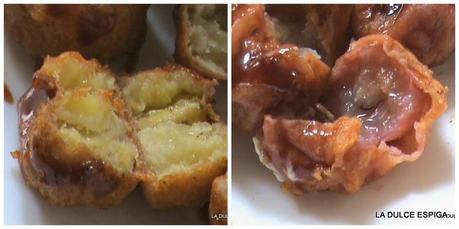 PLÁTANOS Y UVAS FRITAS CON SALSA DE CHOCOLATE AL RON PLÁTANOS Y UVAS FRITAS CON SALSA DE CHOCOLATE AL RON