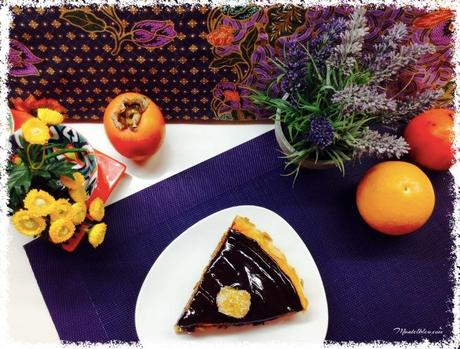 Tarta de calabaza con chocolate y naranja Tarta de calabaza con chocolate y naranja porción