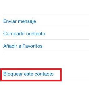 Cómo bloquear mensajes en iOS Bloquear este contacto