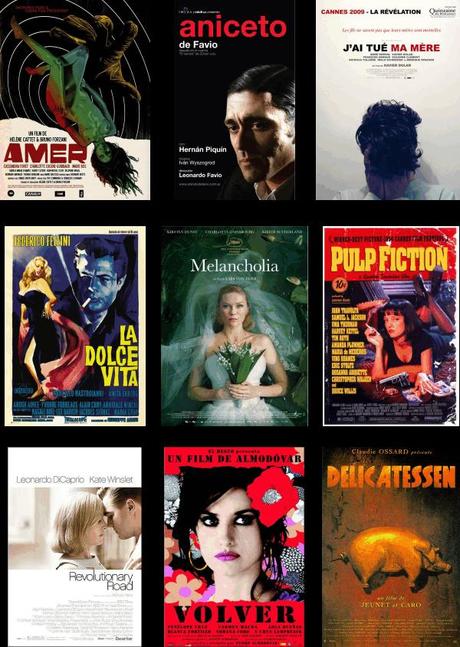 Volver, Delicatessen, Revolutionary Road, Pulp Fiction, Amer, Aniceto, etc.